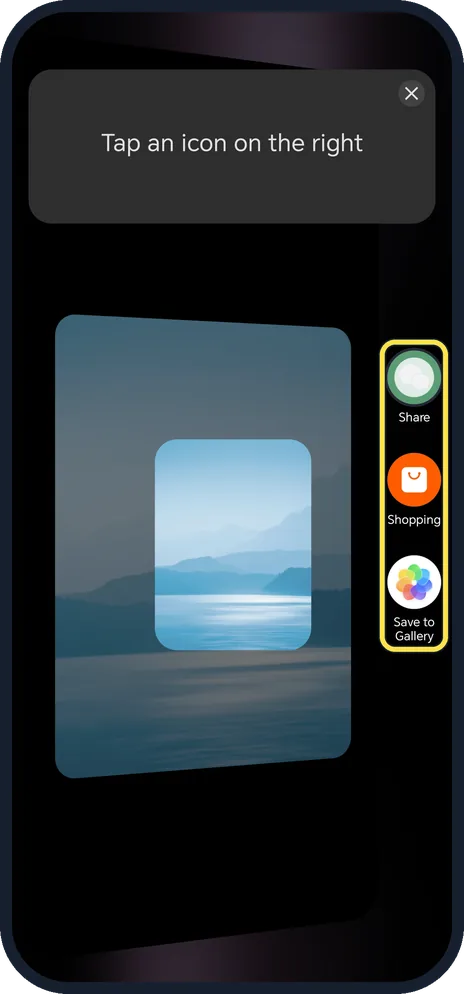 Android screenshot: Tap a service