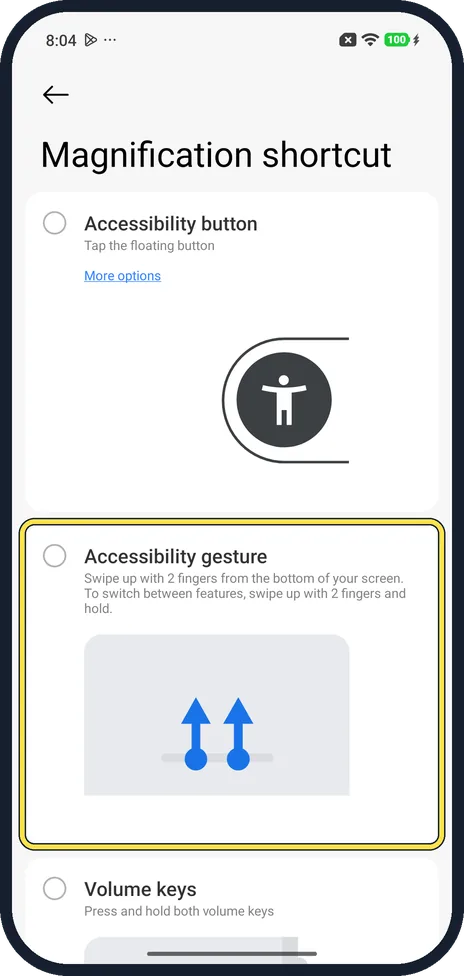 Android screenshot: Pick a shortcut
