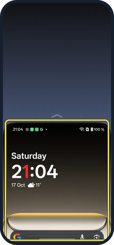 Android screenshot: Swipe down at the bottom