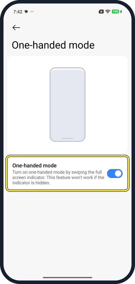Android screenshot: Check it is on
