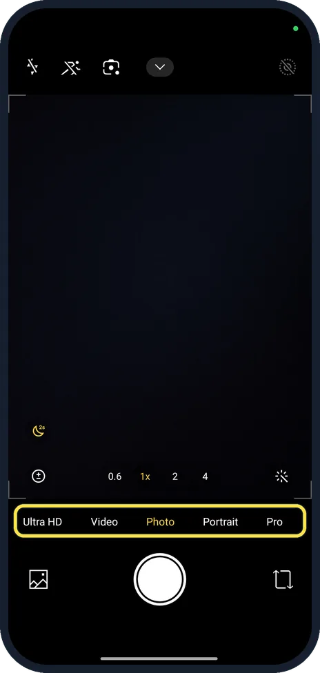 Android screenshot: Check the mode bar
