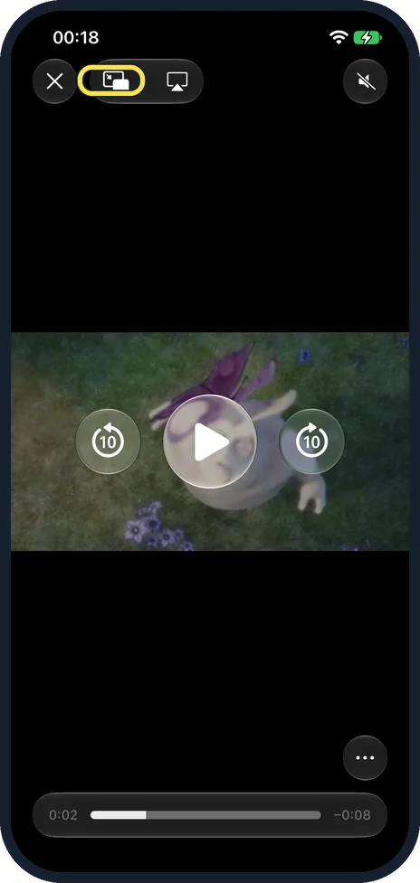 iPhone screen: Play a video full screen
