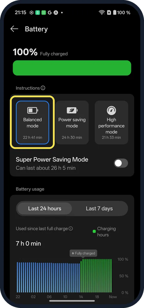 Android screenshot: Switch back