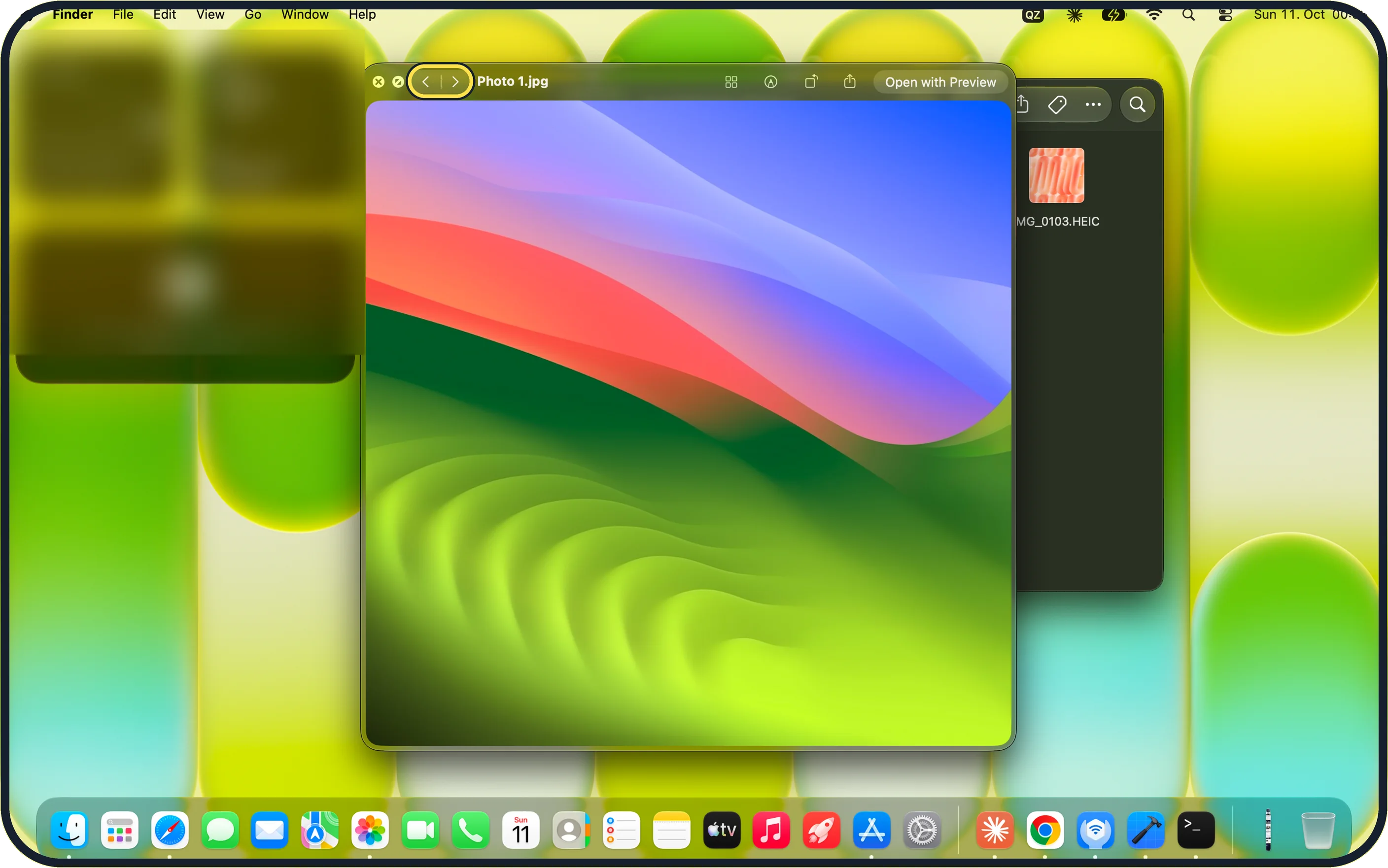 Mac screenshot: Look through several files