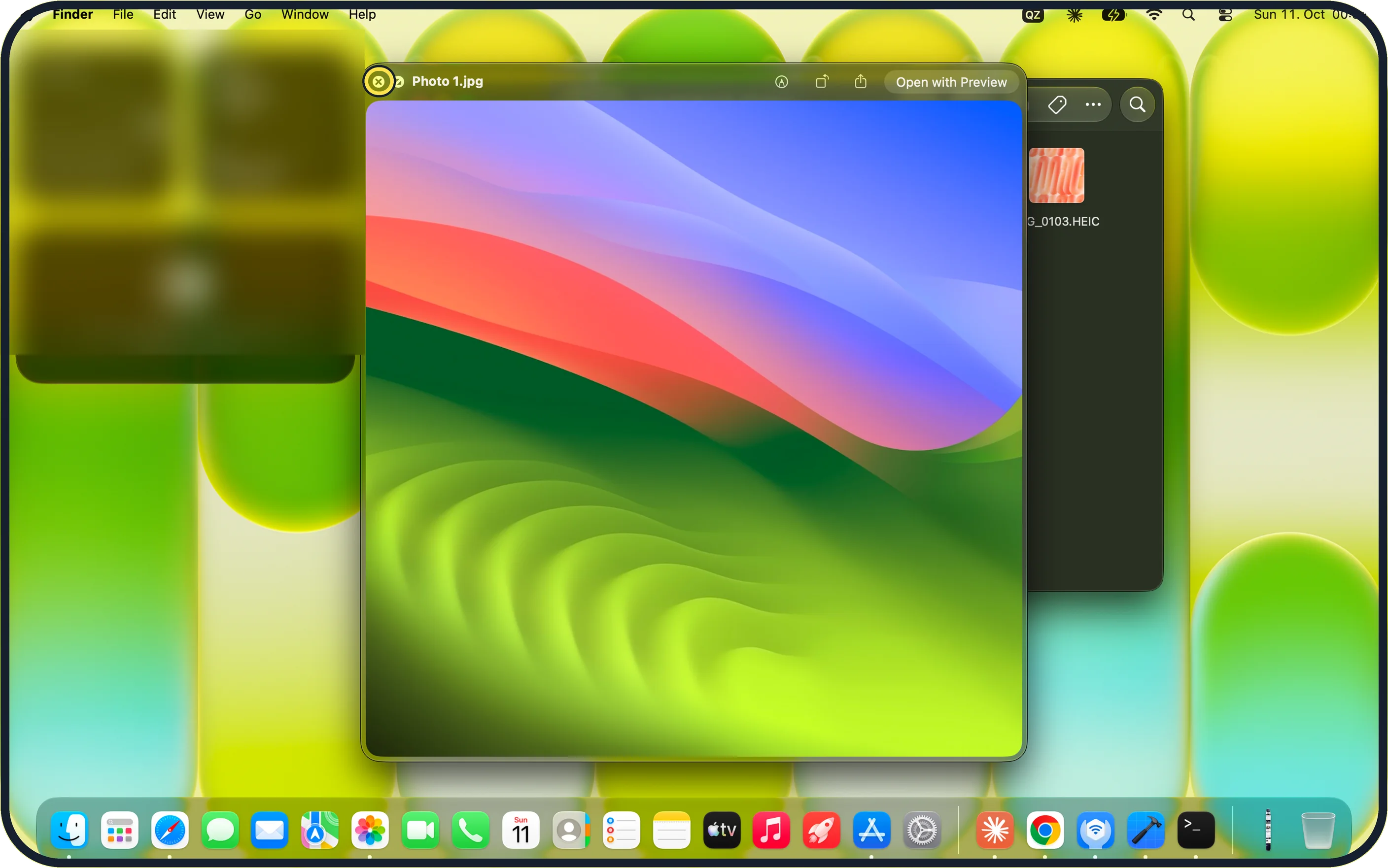 Mac screenshot: Close the preview
