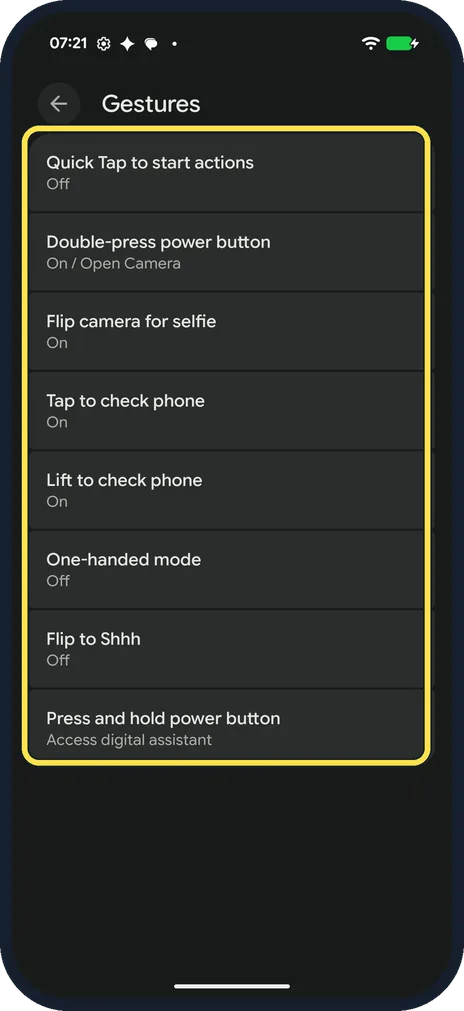 Screenshot from the guide: How to use Quick Tap and other gestures on a Google Pixel (Android 17)