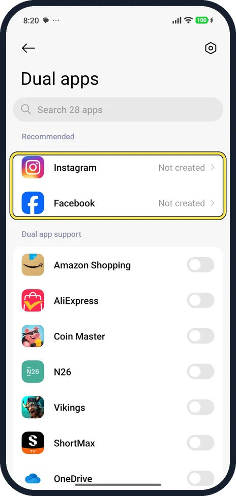 Android screenshot: Pick the app