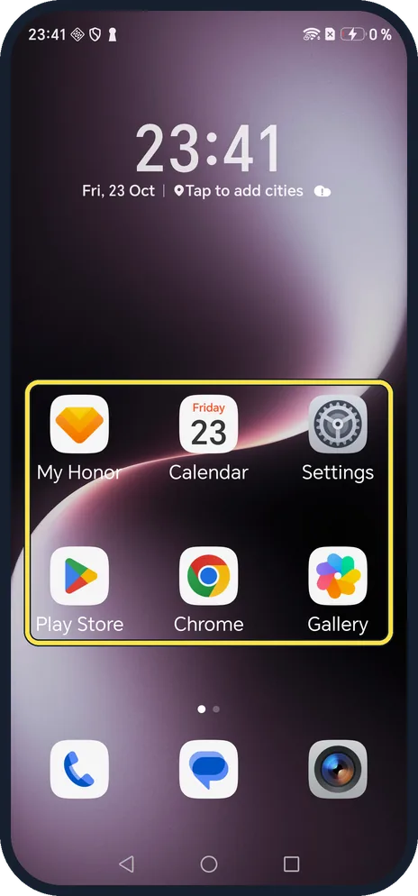 Android screenshot: Use the simple Home screen