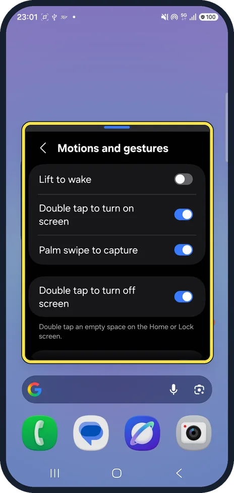 Android screenshot: Or open in pop-up view