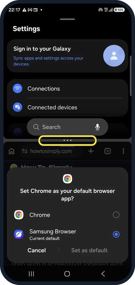 Android screenshot: Resize the two halves