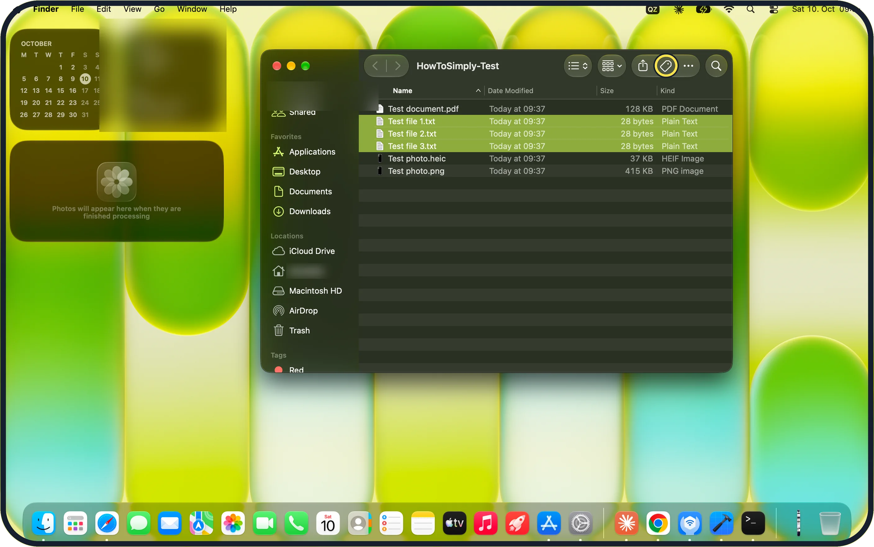 Mac screenshot: Use the toolbar or the keyboard