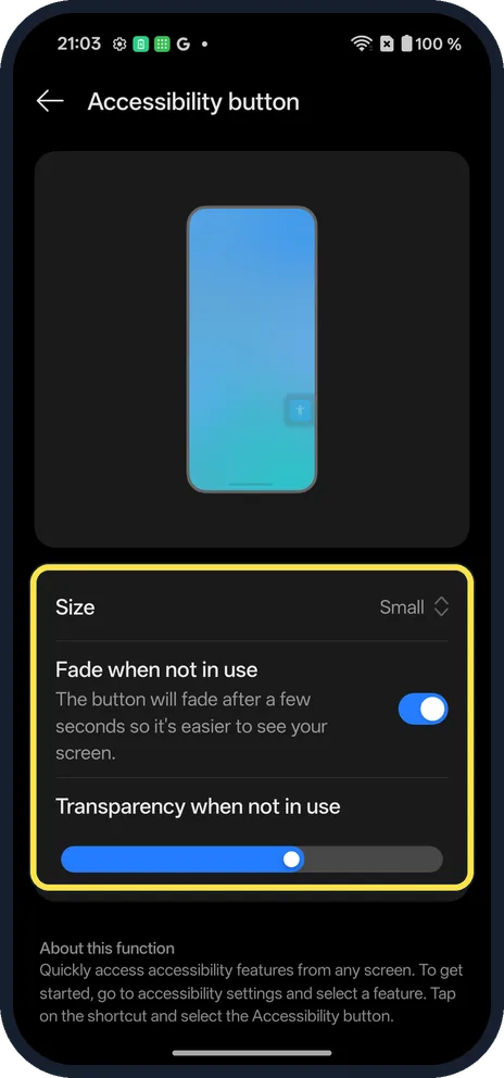 Android screenshot: Set how it looks