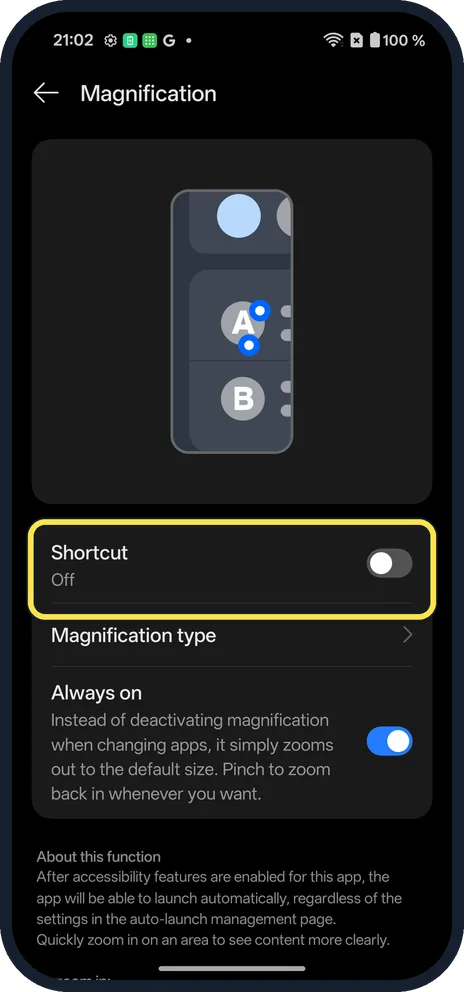 Android screenshot: Give it a feature