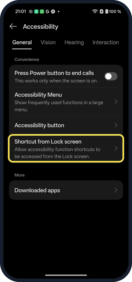 Android screenshot: Use it on the Lock screen