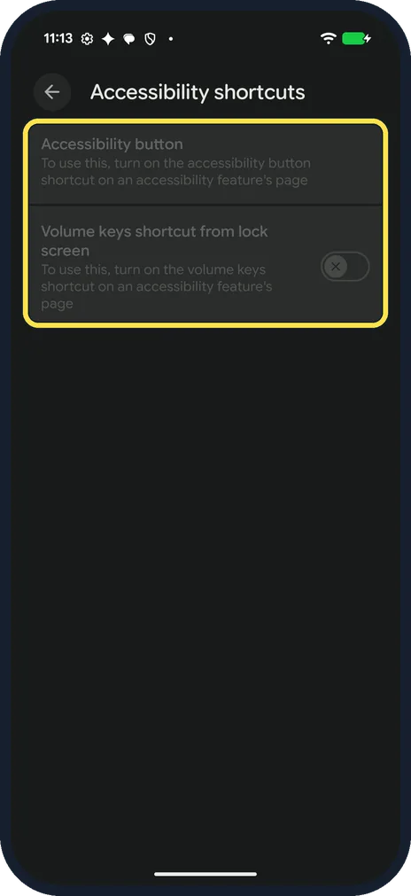 Android screenshot: Both rows are greyed out