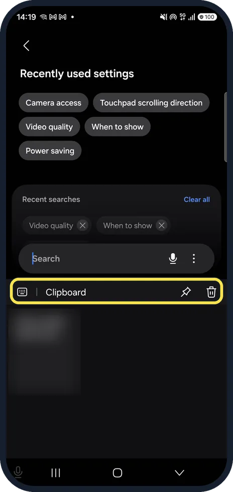 Android screenshot: Pick an item