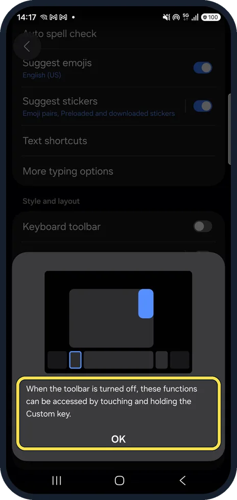 Android screenshot: Without the toolbar