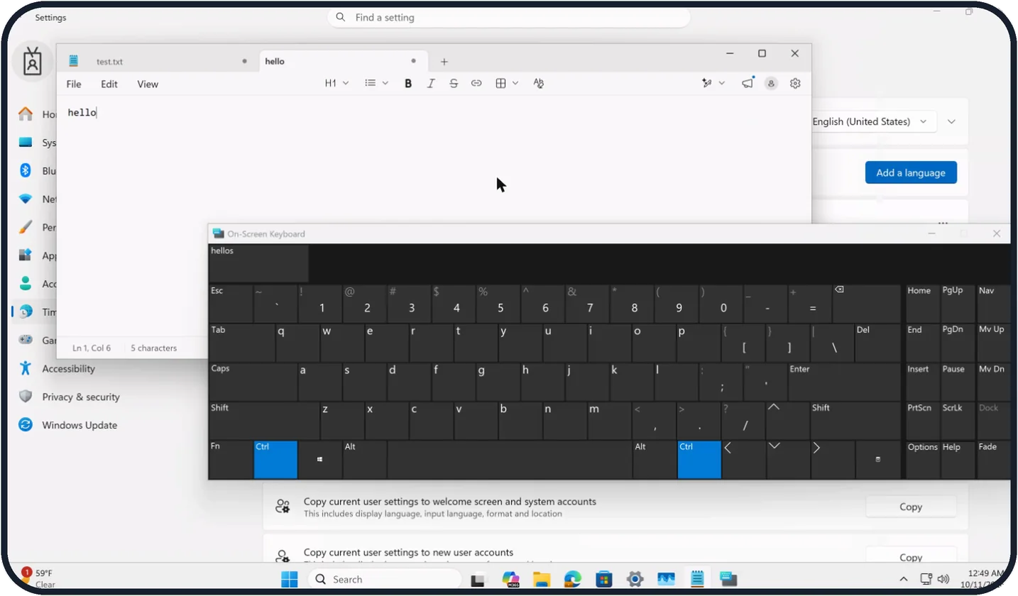 Windows screenshot: Type
