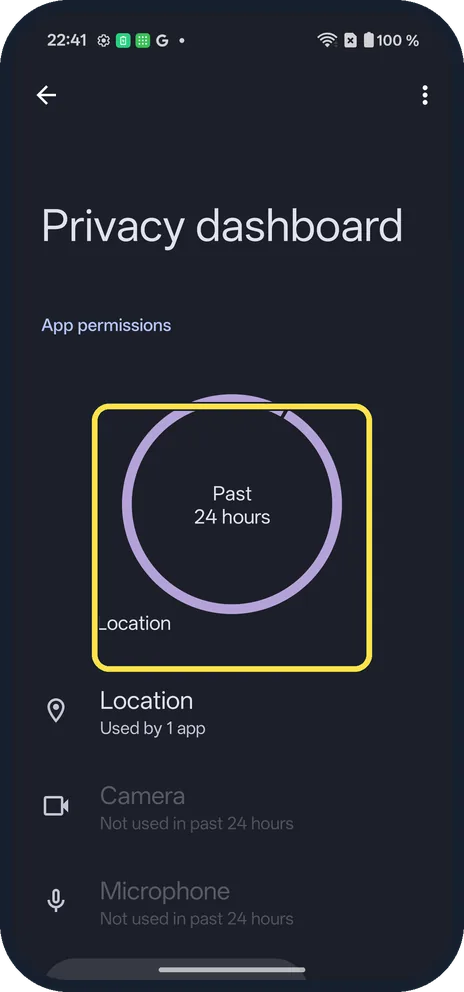 Android screenshot: Read the circle