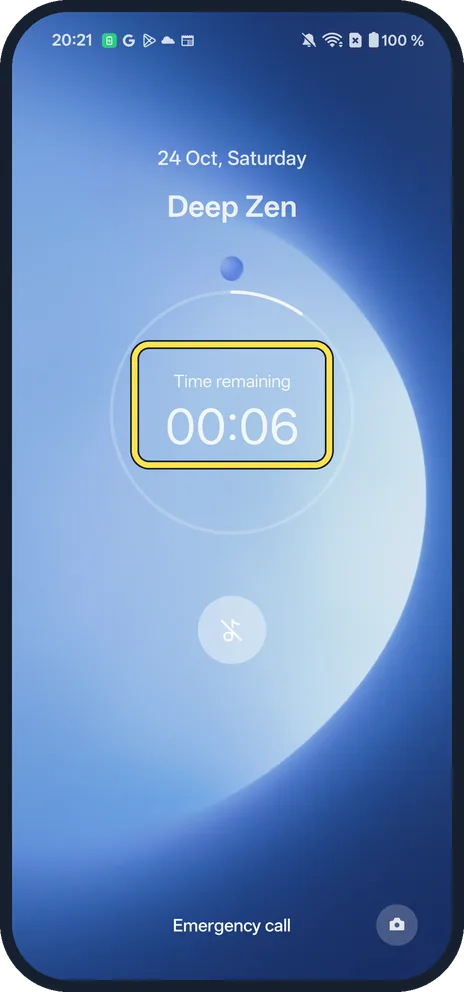 Android screenshot: Wait for the timer