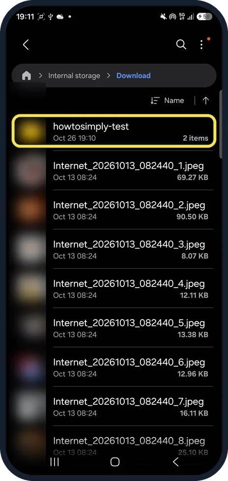 Screenshot from the guide: How to zip and unzip files on a Samsung Galaxy (One UI 9)