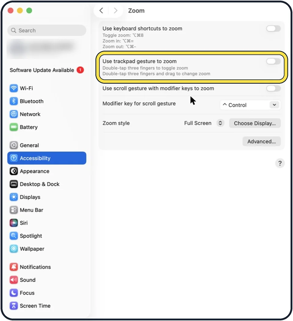 Mac screenshot: Or zoom with the trackpad