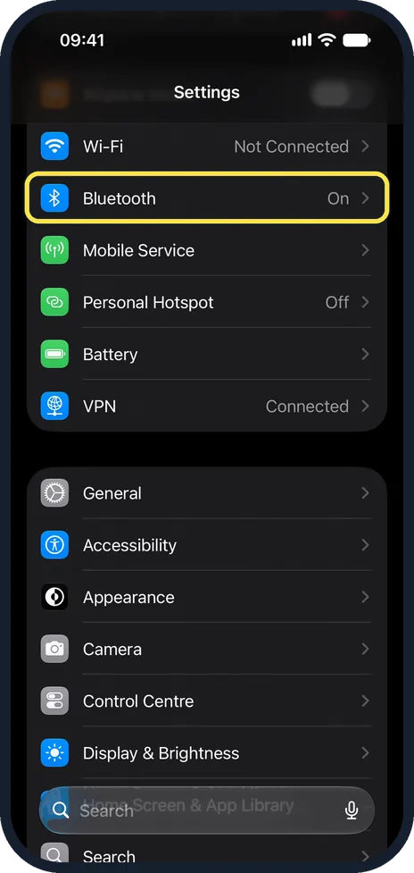 iPhone screen: Disconnect headphones and speakers