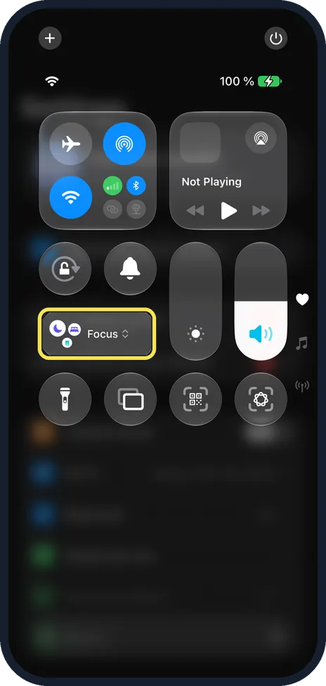 iPhone screen: Turn off Focus
