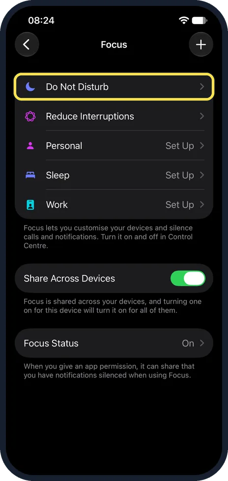 Screenshot from the guide: iPhone notifications not showing? 5 settings to check