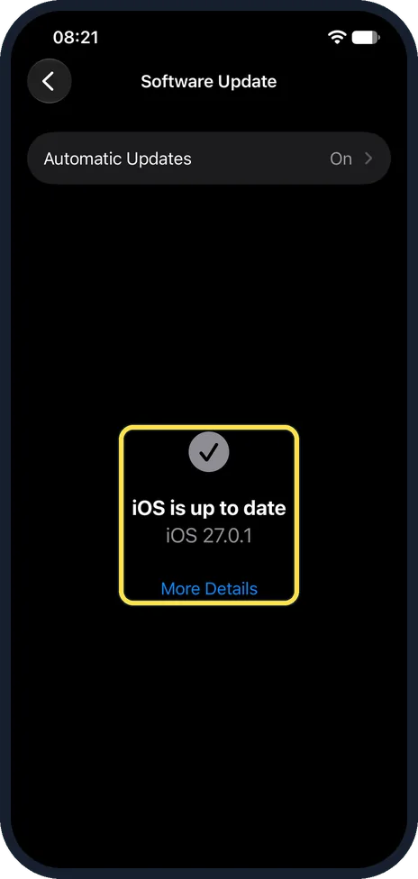 iPhone screen: Update the app and iOS