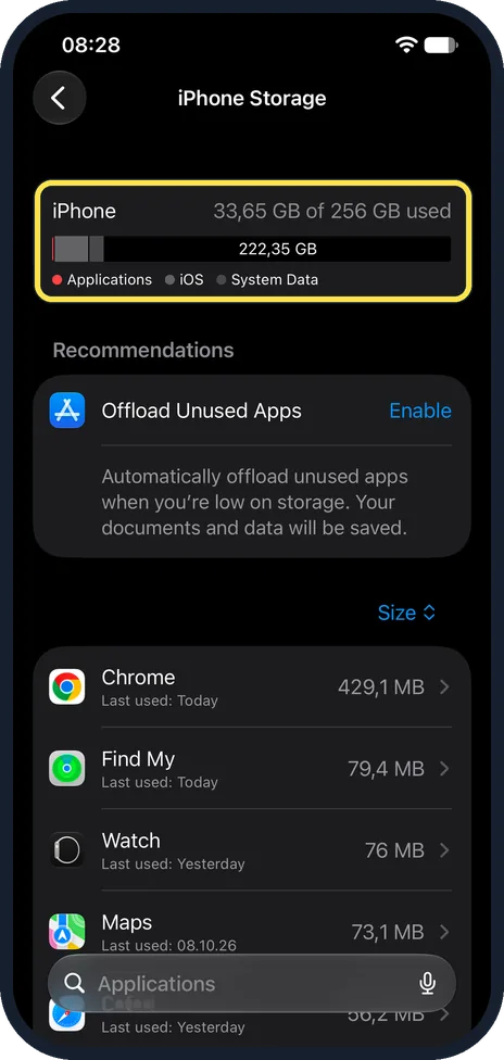 Screenshot from the guide: iPhone storage full? 7 ways to free up space fast