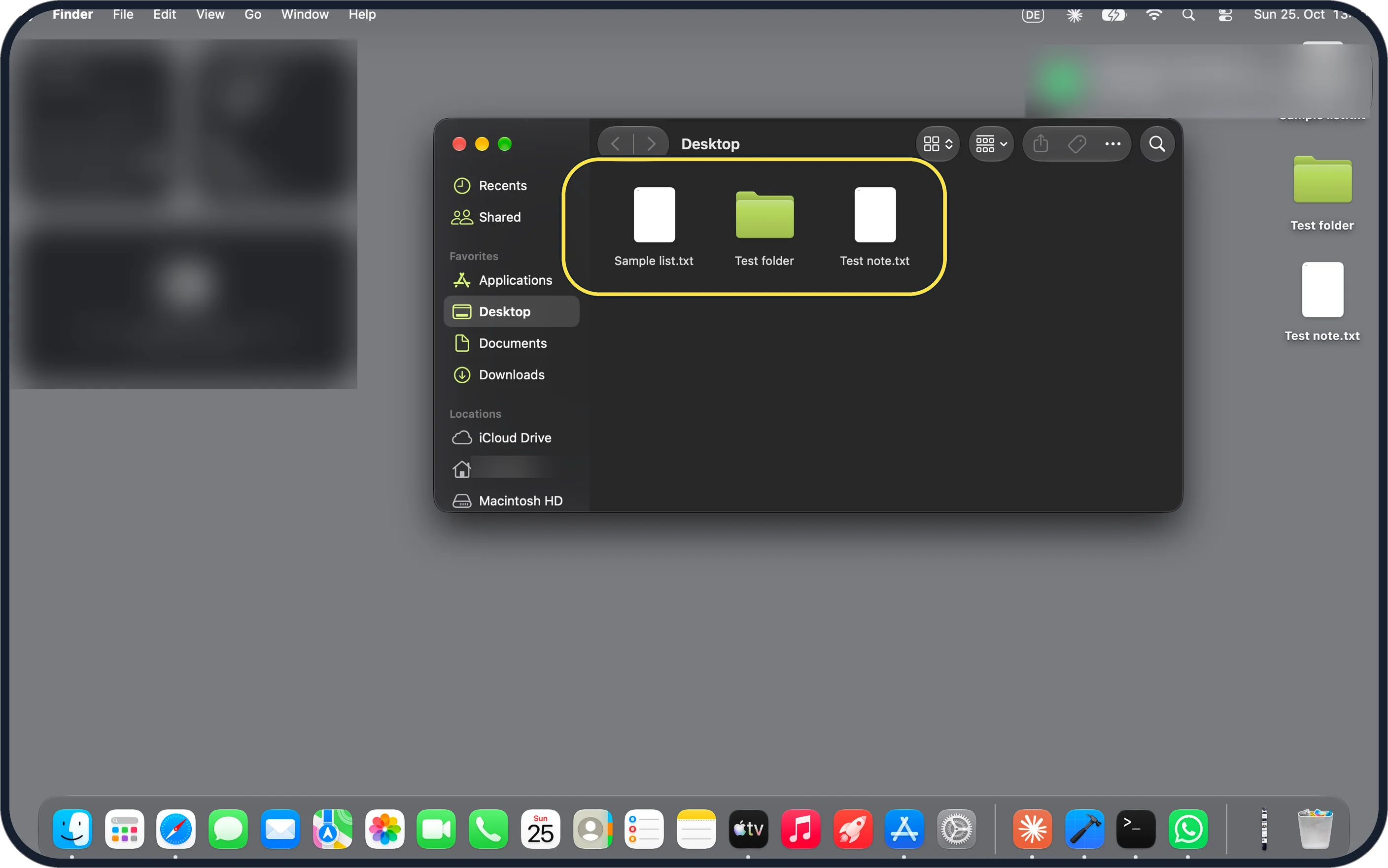 Mac screenshot: Your files are still there