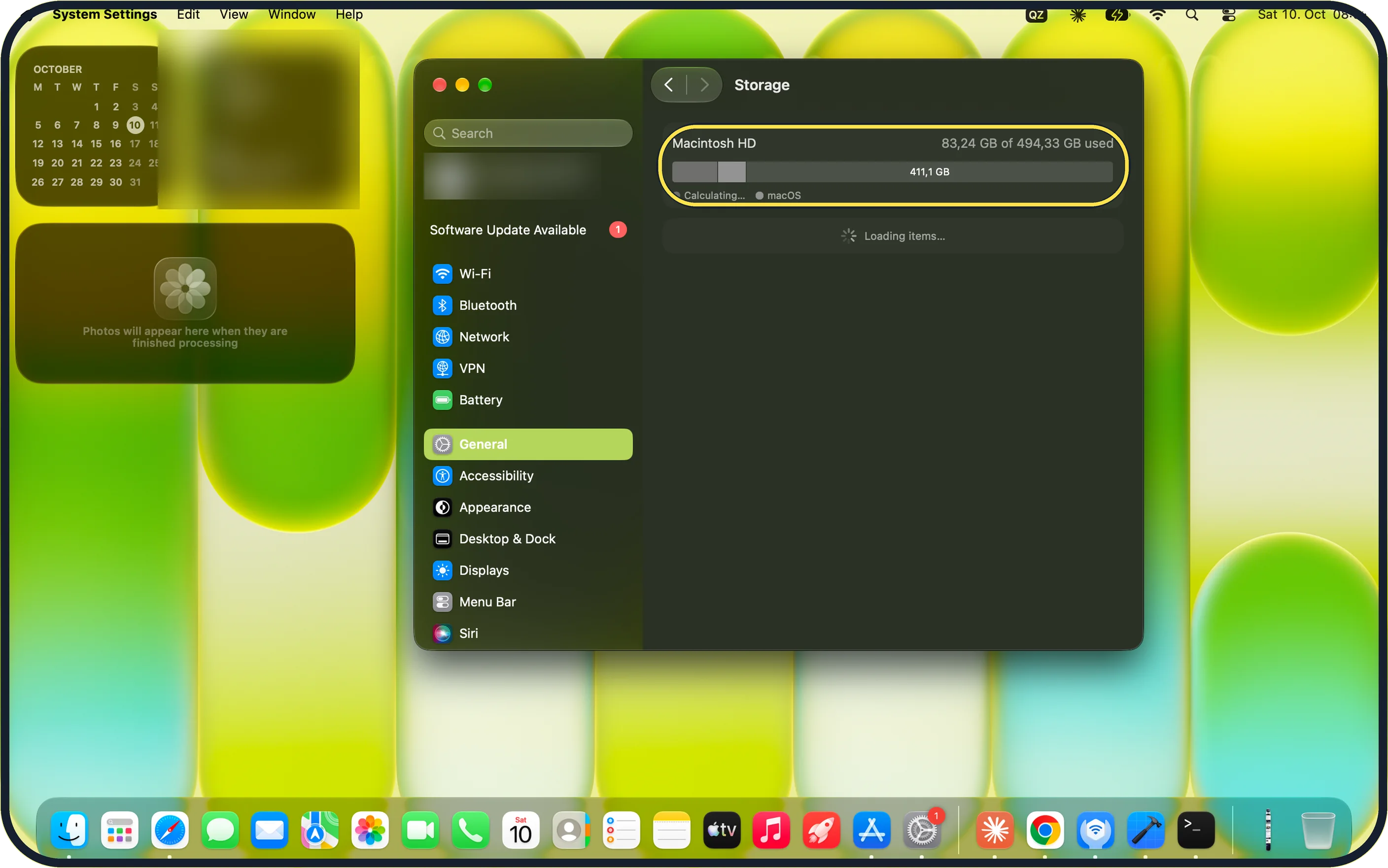 Mac screenshot: Free up storage