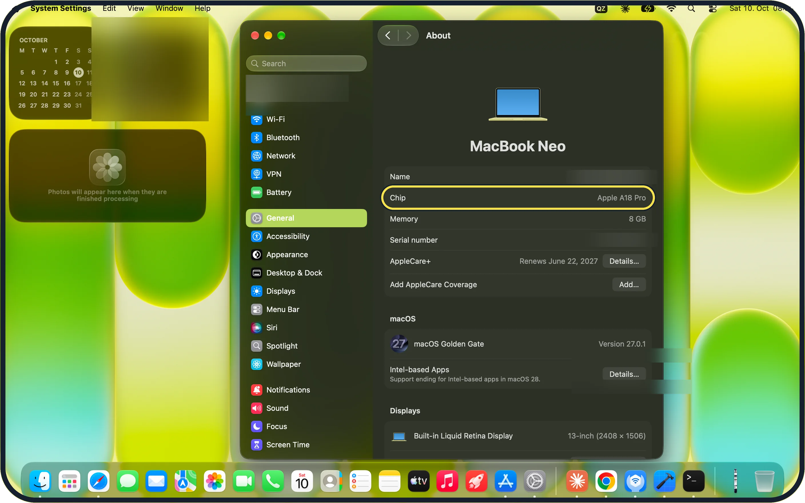 Mac screenshot: Check the chip, then start in safe mode