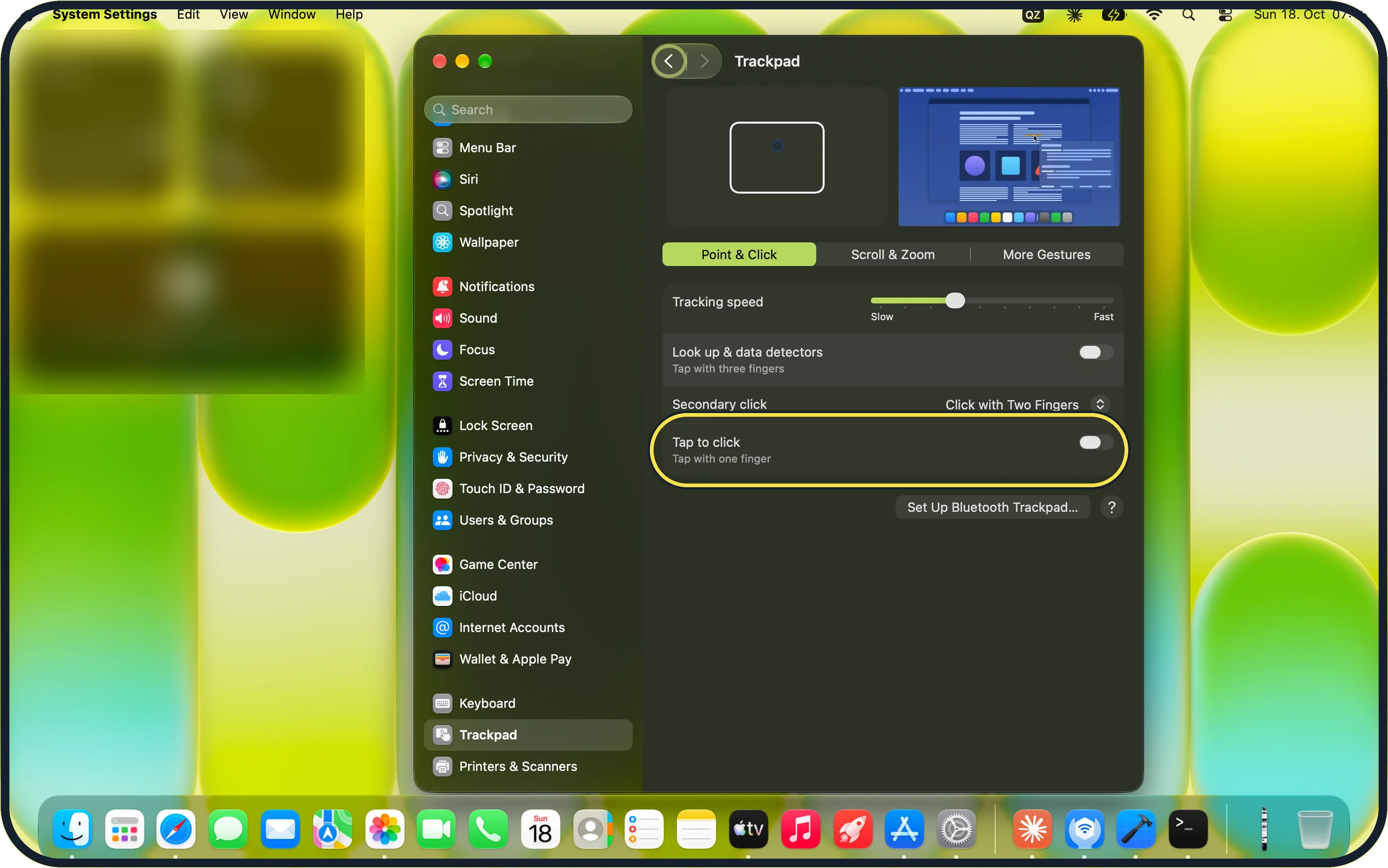 Screenshot from the guide: Mac trackpad gestures: the full list and how to change them
