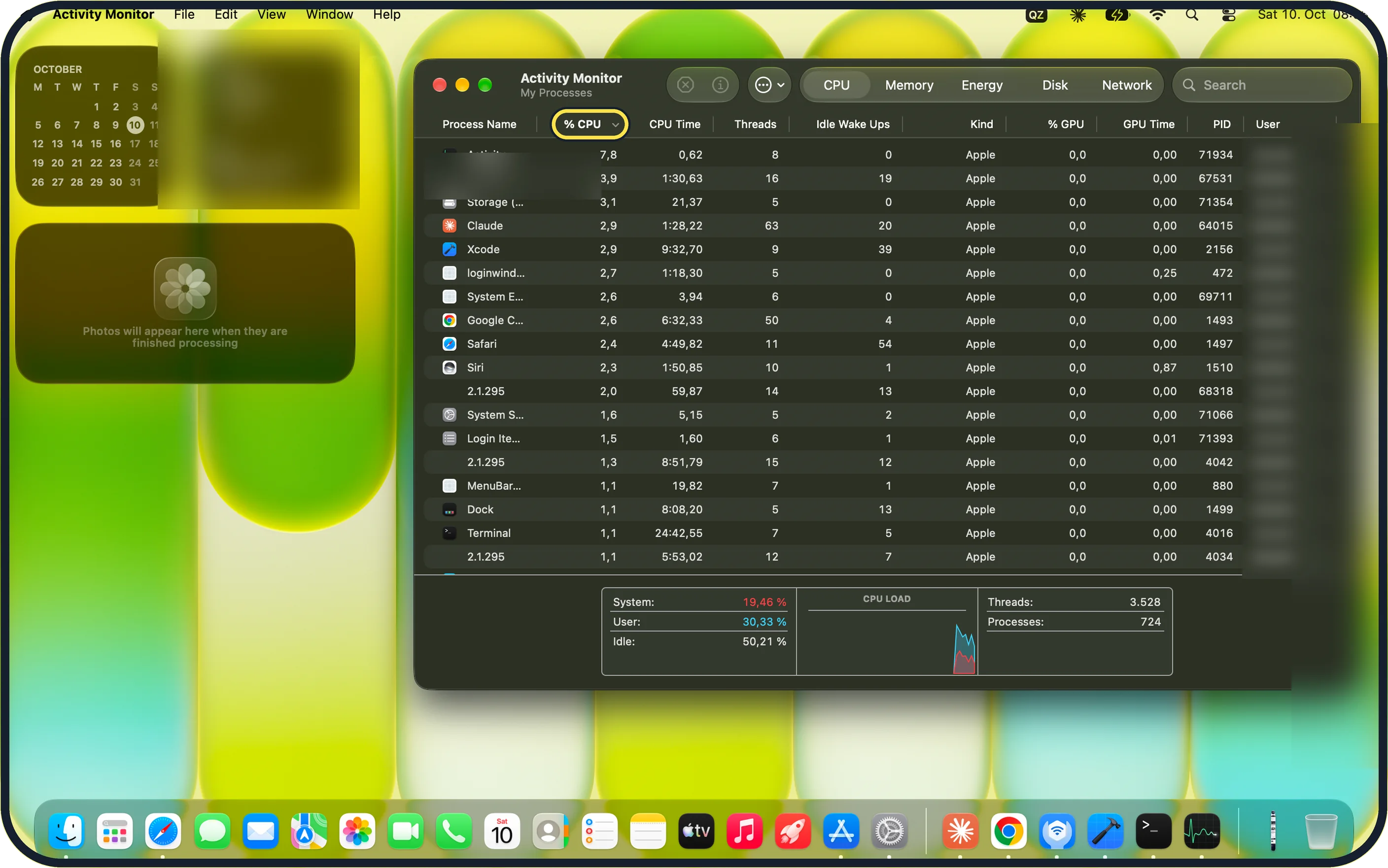 Mac screenshot: Find the busy app