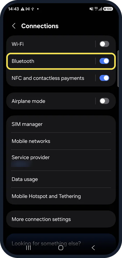 Android screenshot: Check Bluetooth
