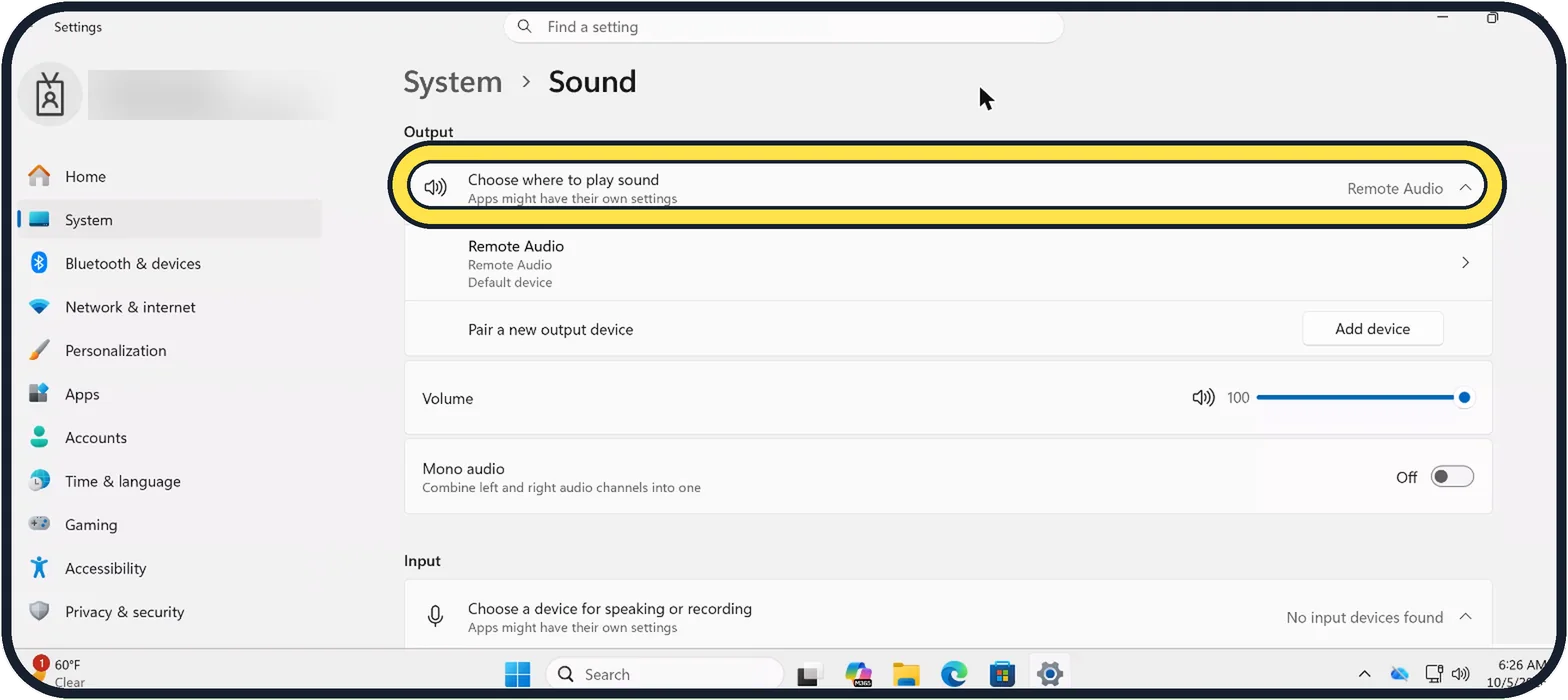 Screenshot from the guide: No sound on Windows 11? 8 fixes, including two known bugs