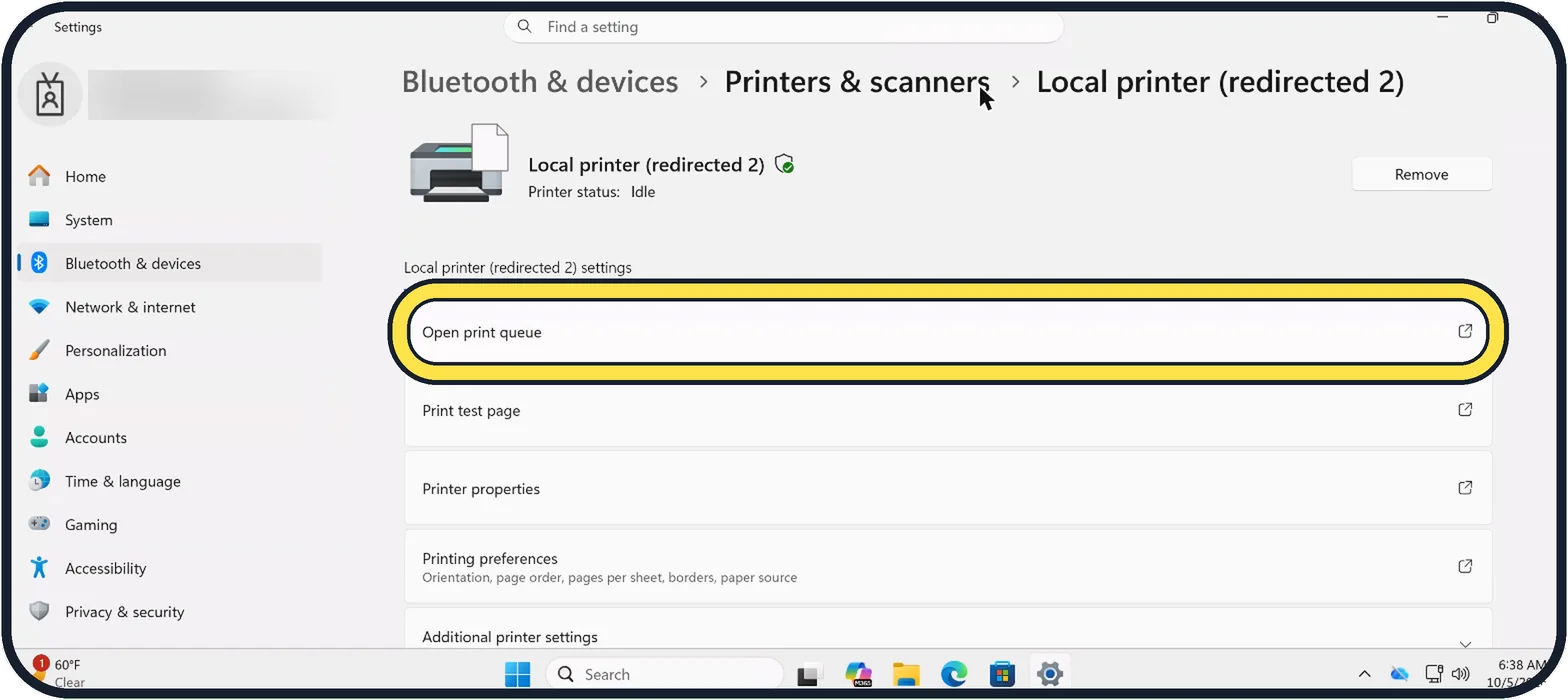 Screenshot from the guide: Print job stuck in the queue on Windows 11: 4 fixes to try