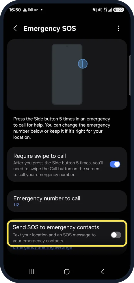Android screenshot: Check SOS messages