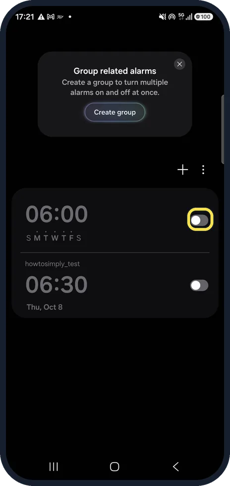 Screenshot from the guide: Samsung Galaxy alarm not going off? 6 things to check