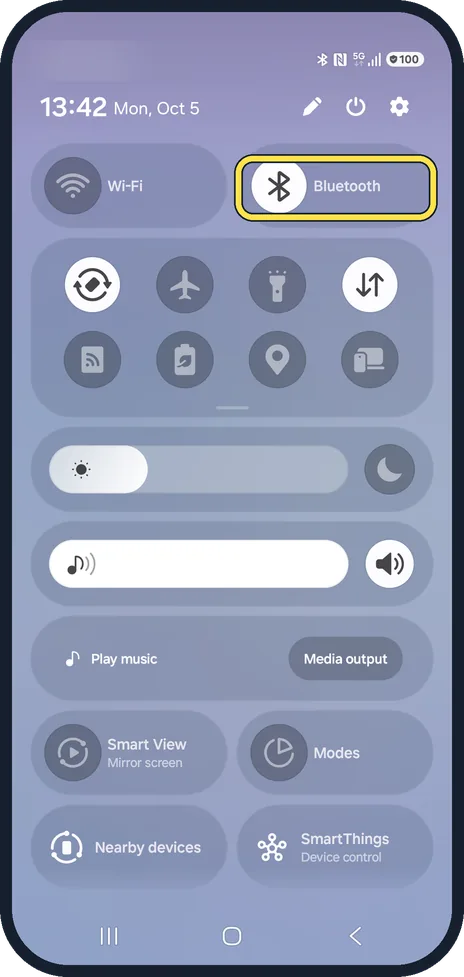 Android screenshot: Switch Bluetooth off for a test