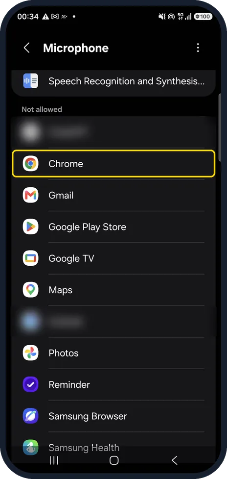Android screenshot: Allow the app that cannot record