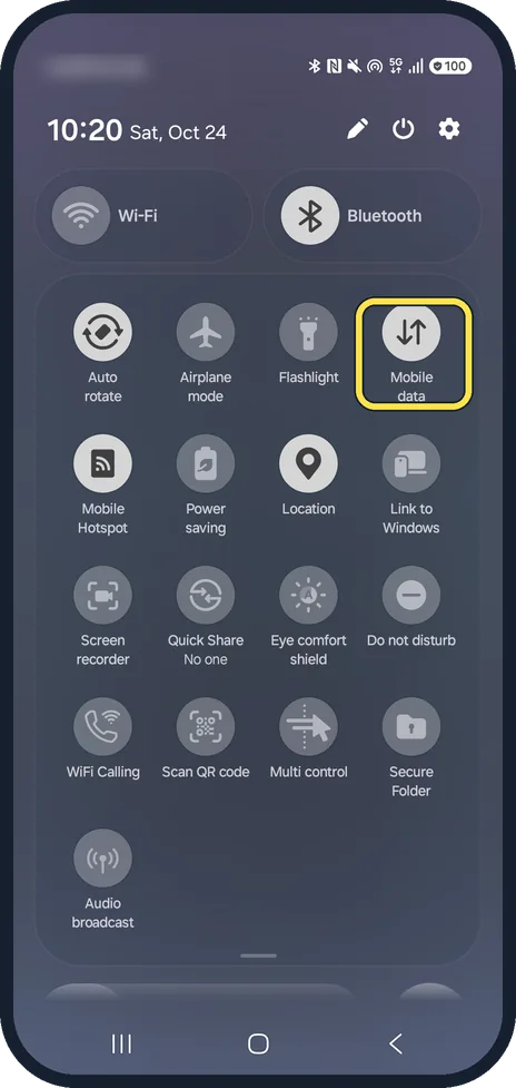 Screenshot from the guide: Samsung Galaxy mobile data not working? 7 fixes