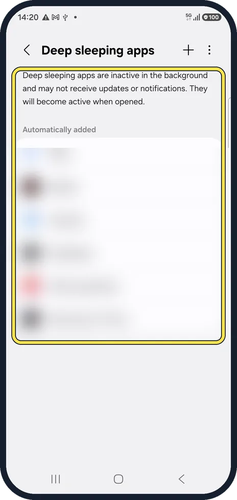 Android screenshot: Take the app out of the list