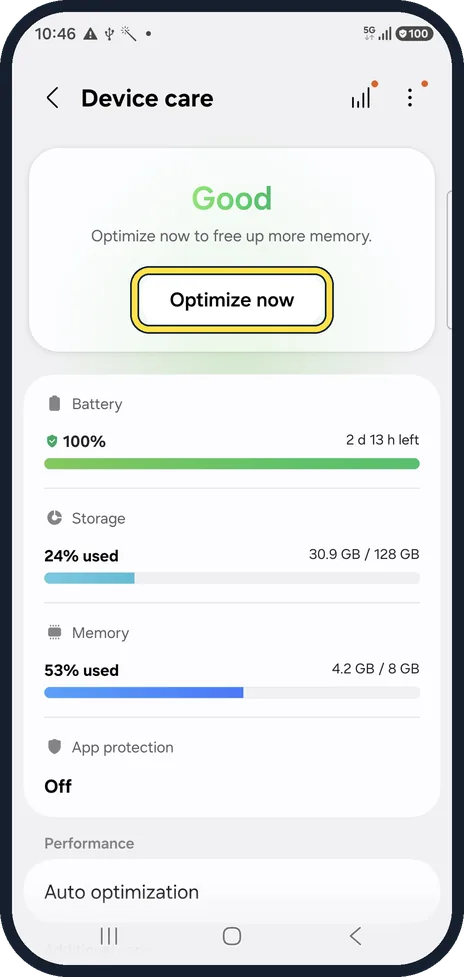 Android screenshot: Close what is running
