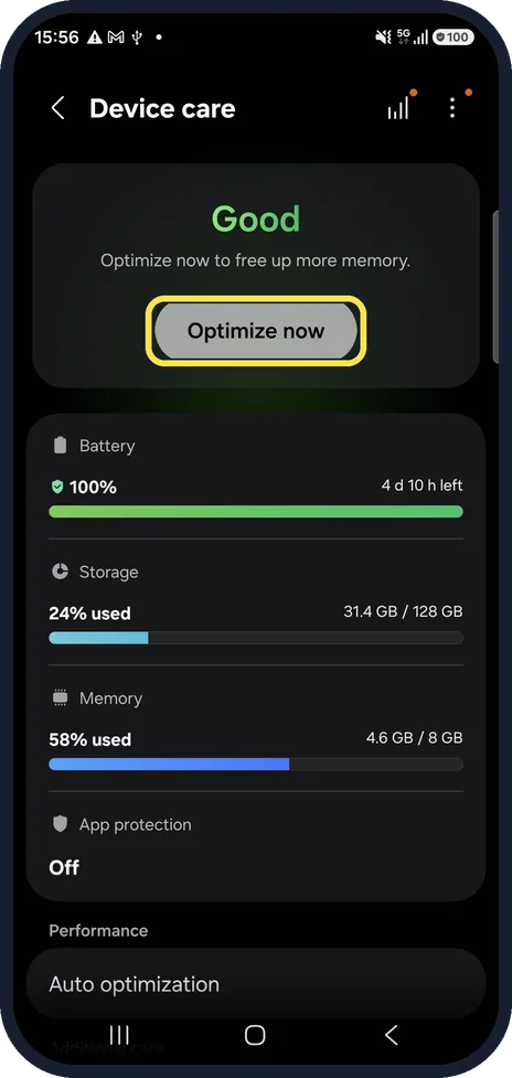 Android screenshot: Close what is running