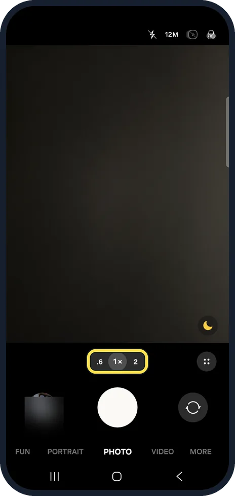 Android screenshot: Step back or change the zoom