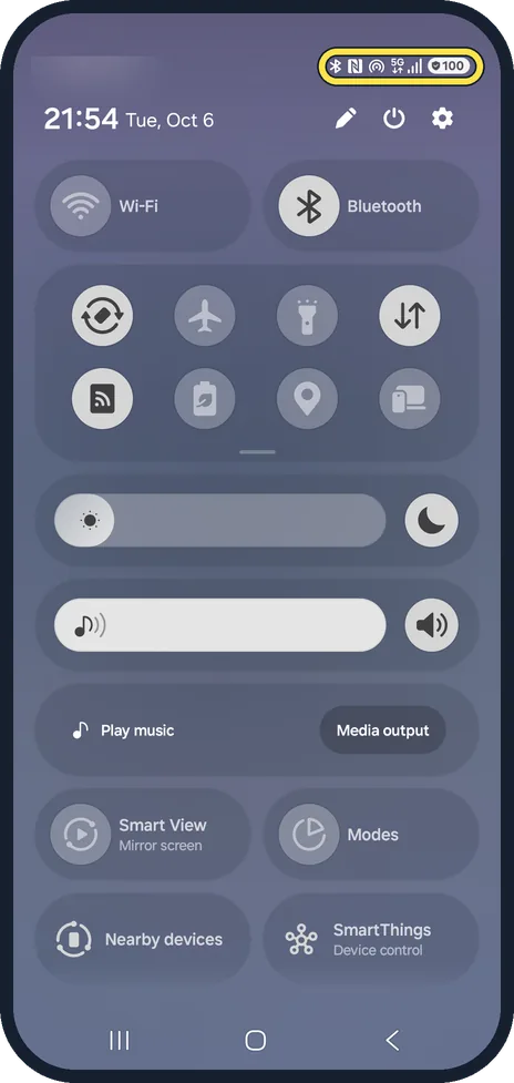 Android screenshot: Check the status bar