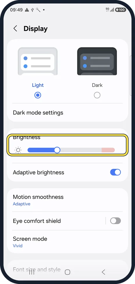 Android screenshot: Set the level yourself